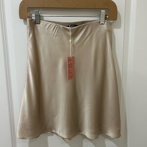 Quince Champagne Satin Mini Skirt